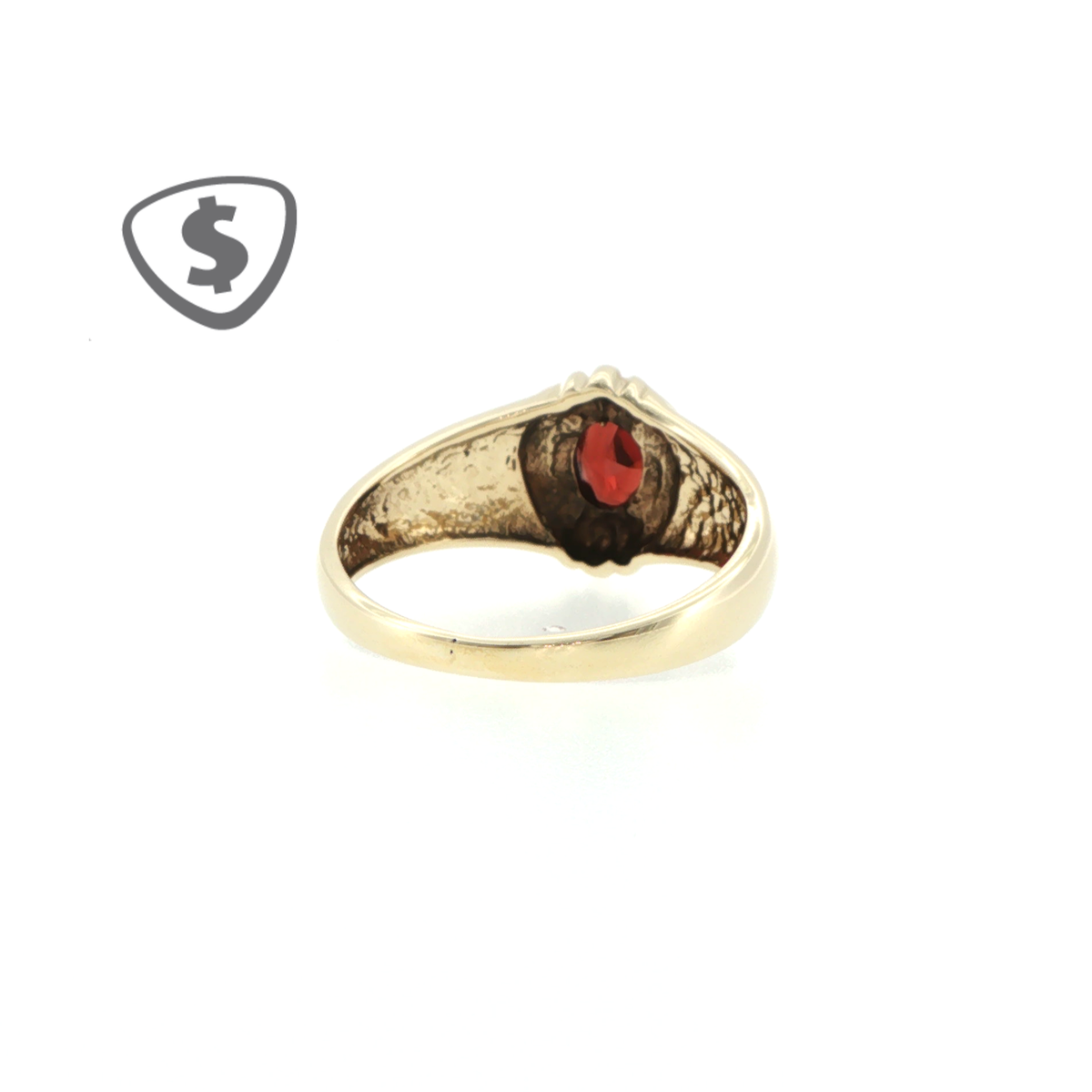 Oval Garnet Signet Ring in 9ct Yellow Gold