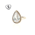 Pear-Cut Halo Cocktail Ring in 9ct Yellow Gold
