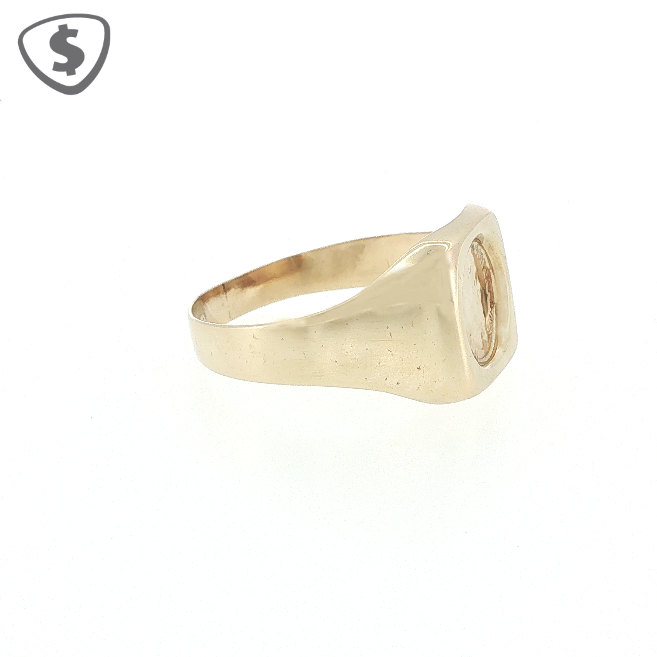 9ct Yellow Gold Coin Motif Signet Ring