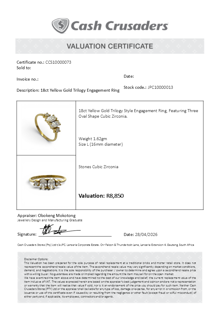 18ct Yellow Gold Trilogy Engagement Ring