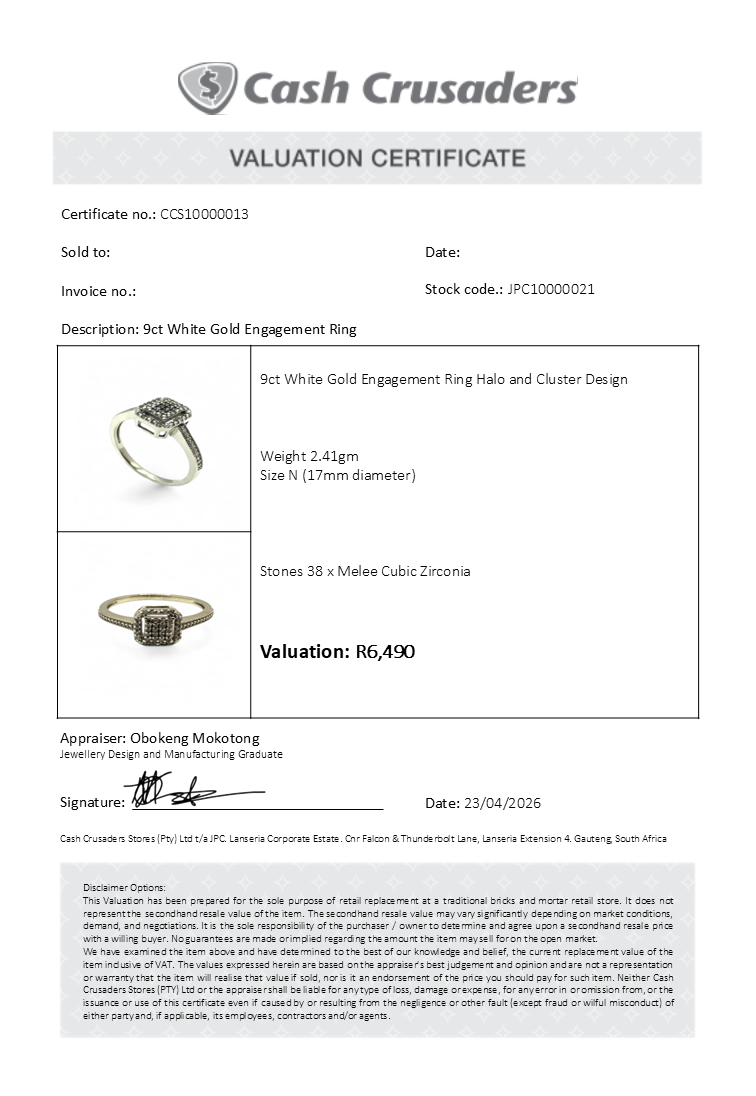 9ct White Gold Engagement Ring