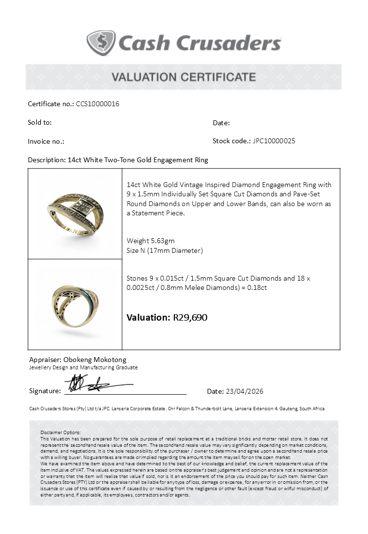 14ct White Gold Diamond Engagement Ring