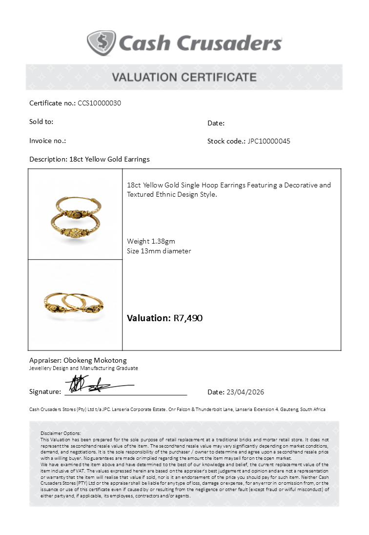 18ct Yellow Gold Earrings
