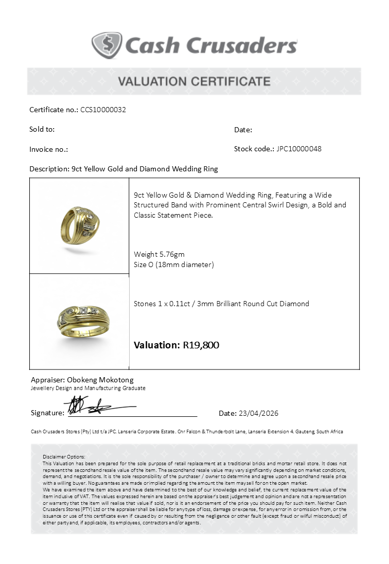 9ct Yellow Gold Diamond Swirl Multi-Stone Ring