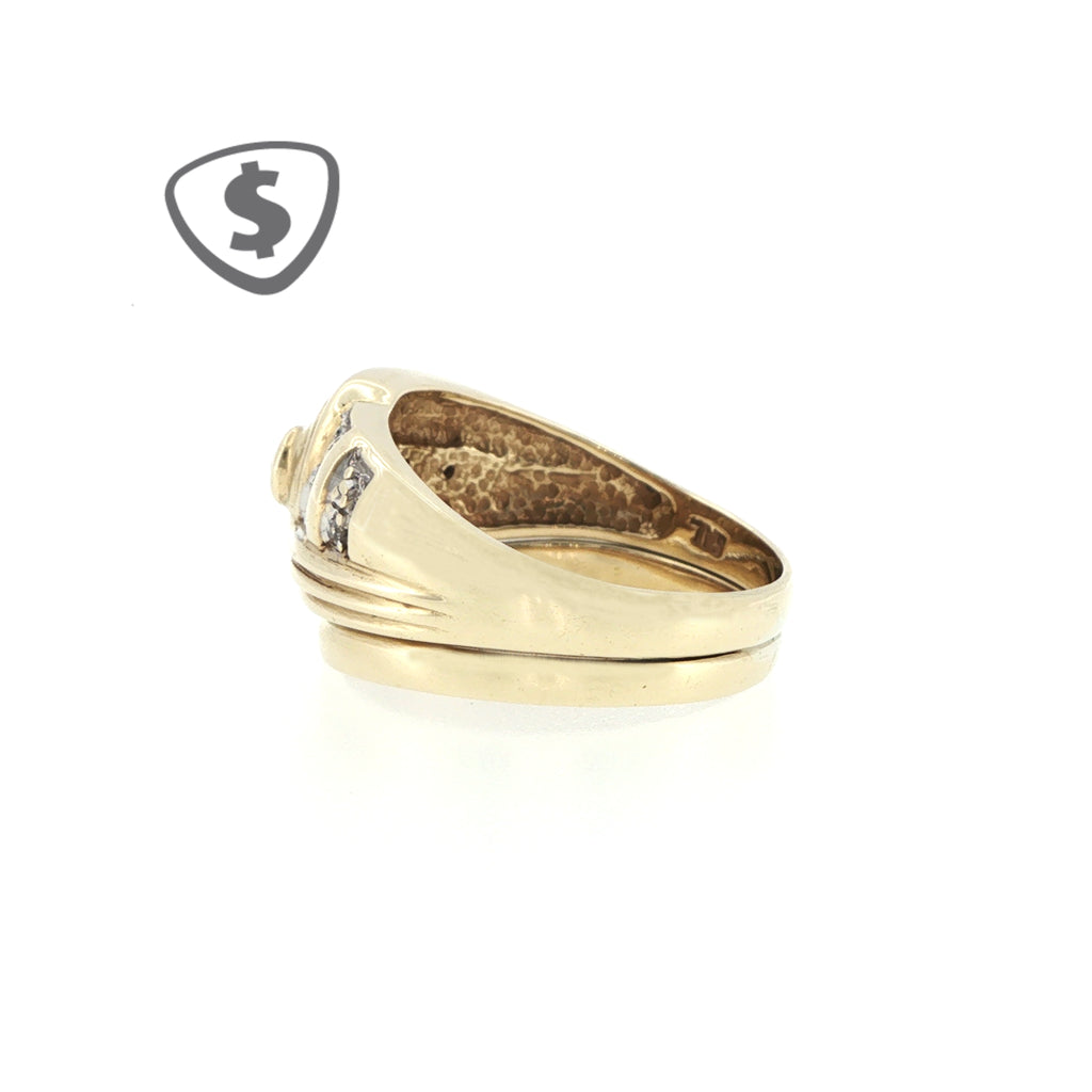 9ct Yellow Gold Diamond Swirl Multi-Stone Ring