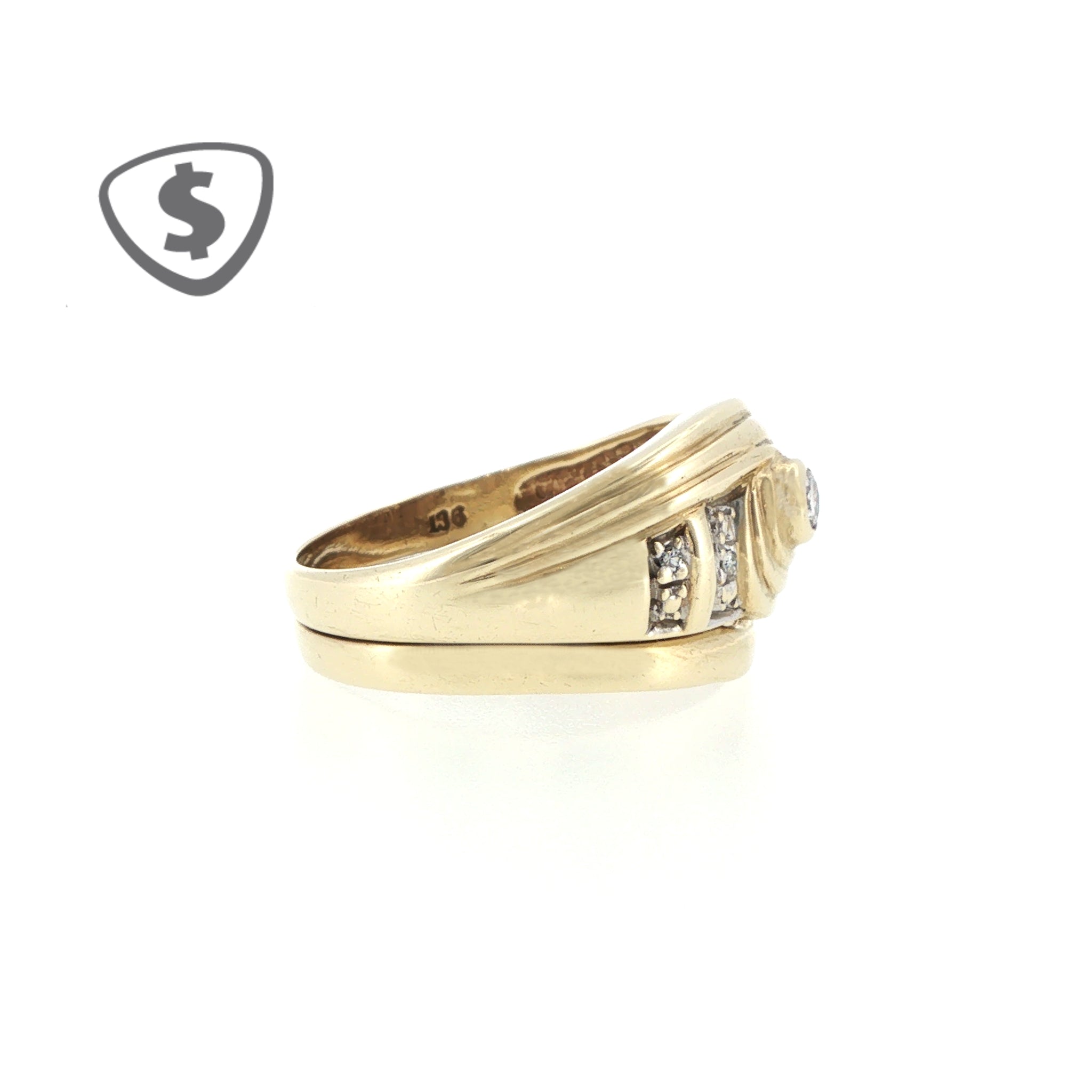 9ct Yellow Gold Diamond Swirl Multi-Stone Ring