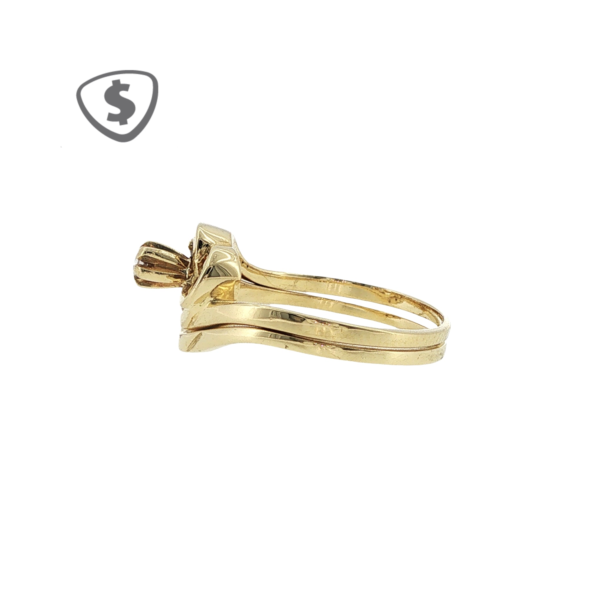 18ct Yellow Gold Diamond Swirl Wedding Ring
