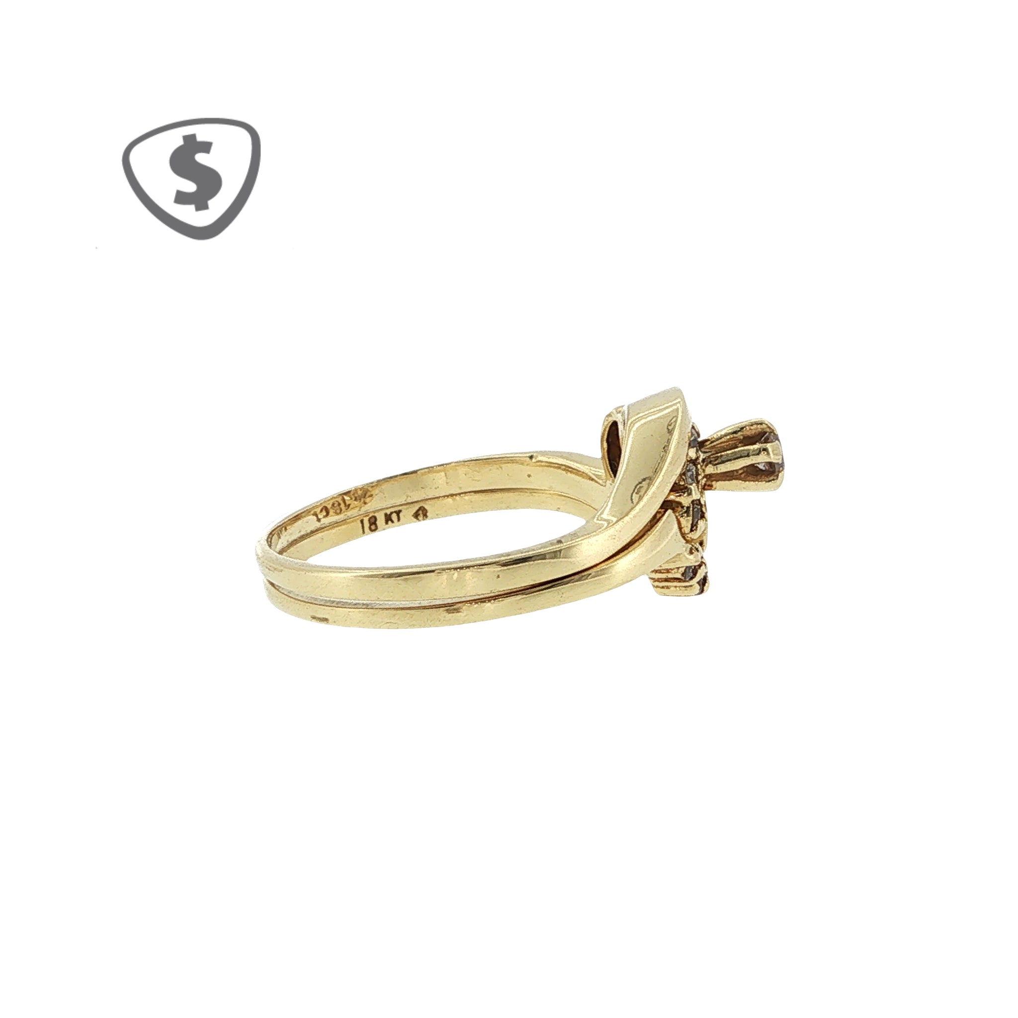 18ct Yellow Gold Diamond Swirl Wedding Ring