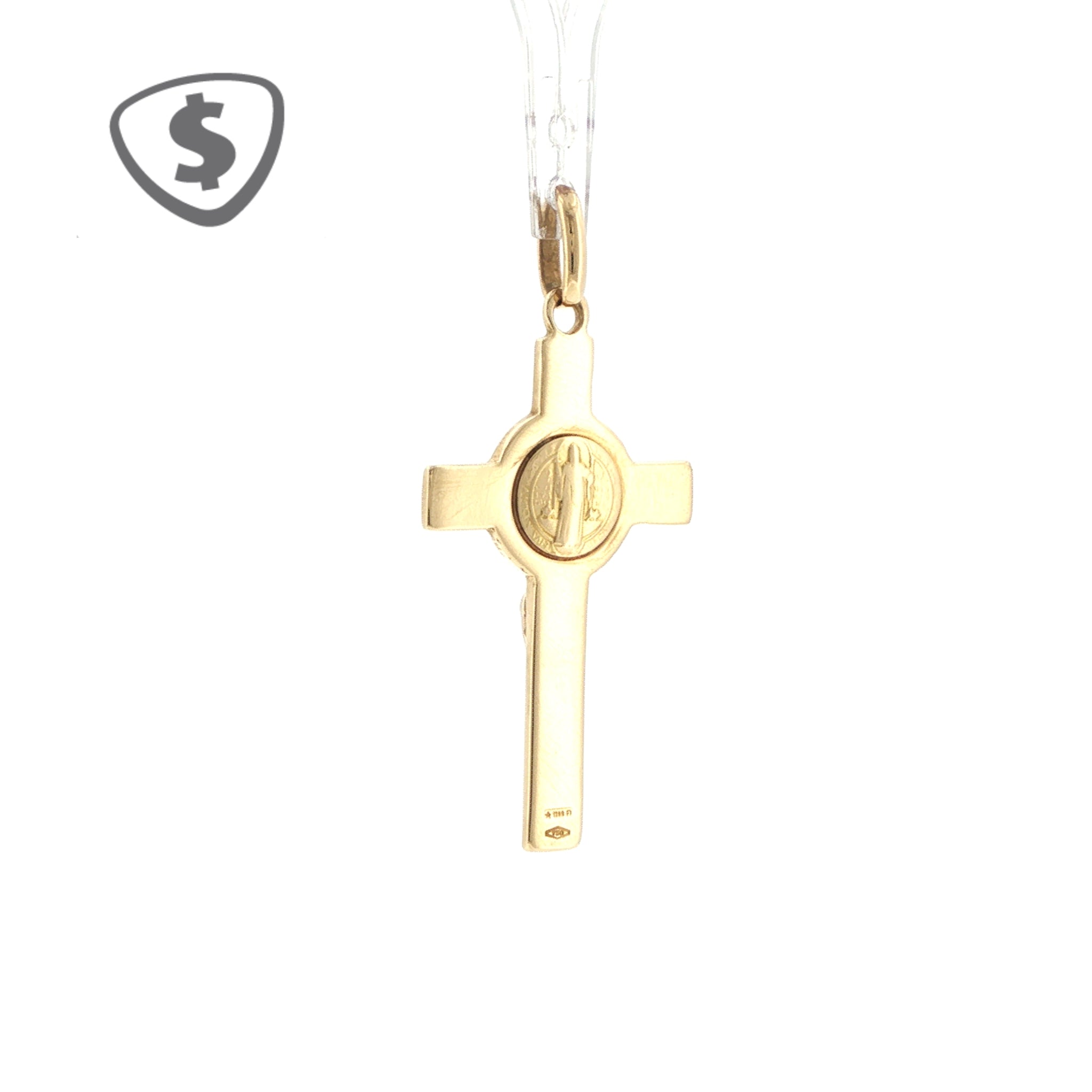 Polished 18ct Yellow Gold St. Benedict Crucifix Pendant