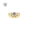 18ct Yellow and White Gold Diamond Solitaire Engagement Ring