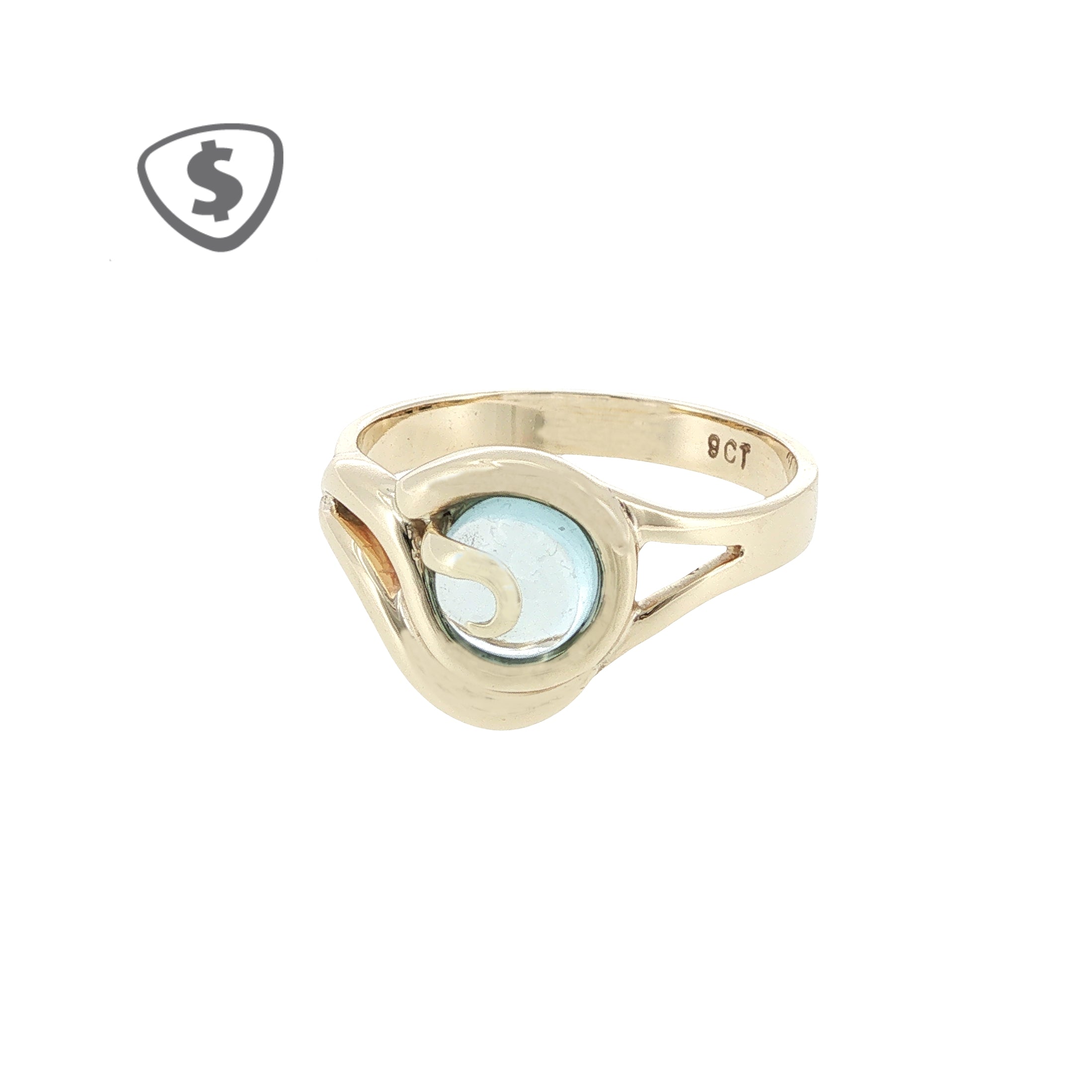 9ct Yellow Gold Swirl Solitaire Ring