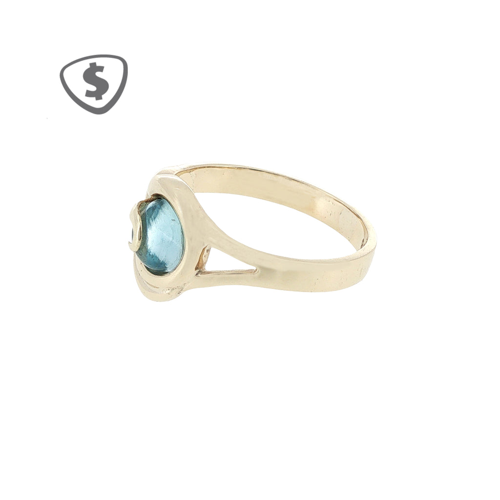 9ct Yellow Gold Swirl Solitaire Ring