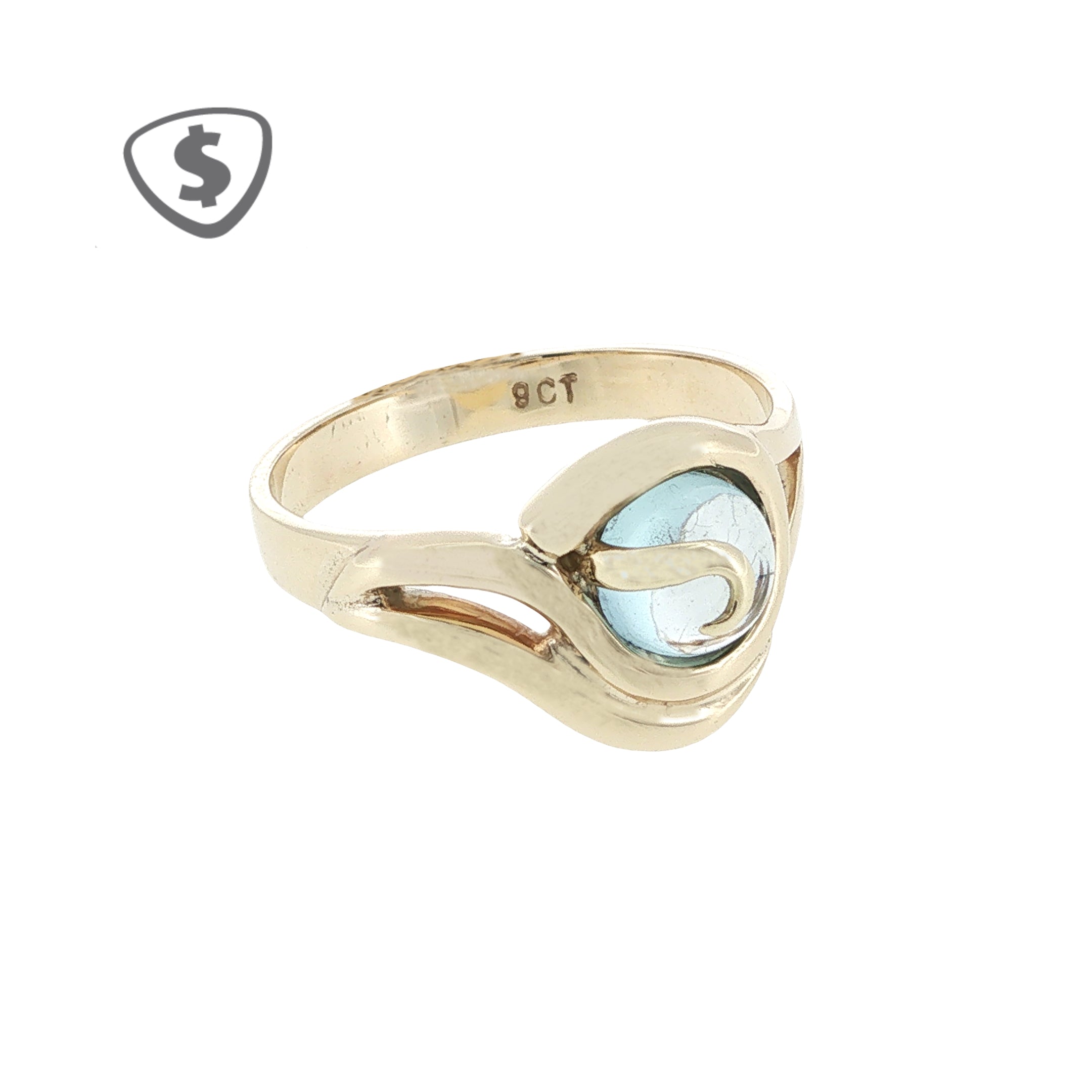 9ct Yellow Gold Swirl Solitaire Ring