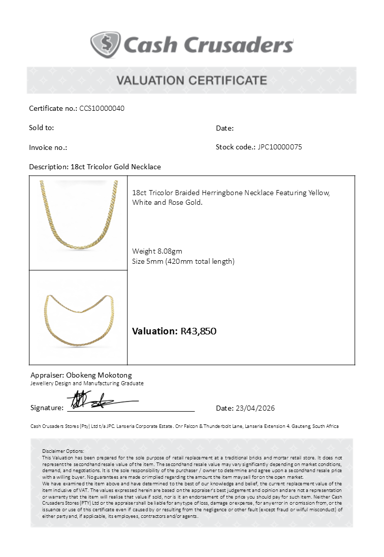 18ct Tricolor Gold Necklace