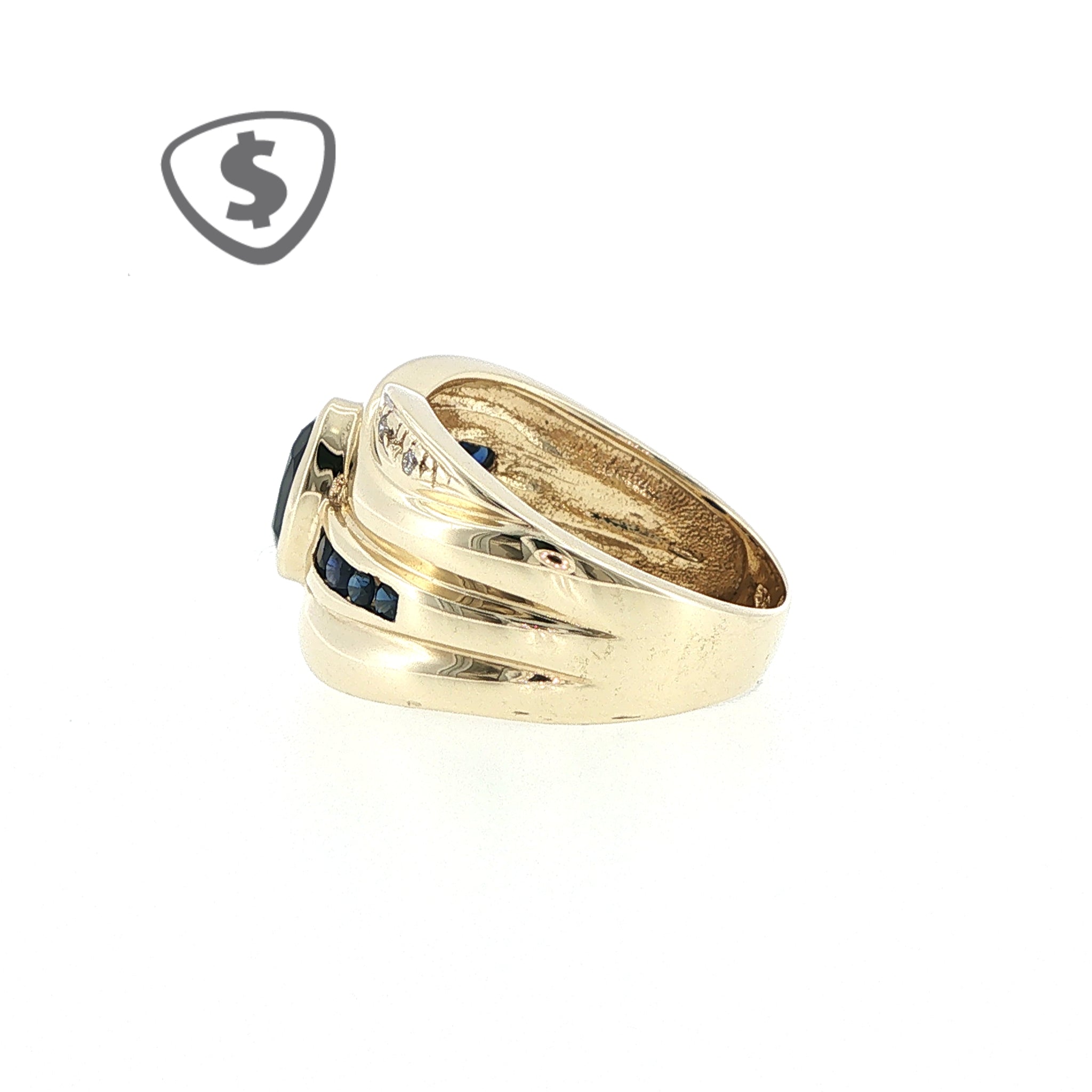 9ct Yellow Gold Blue Oval Sapphire Ring