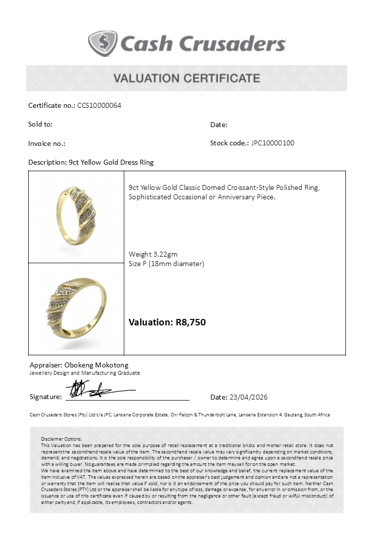 9ct Yellow Gold Dress Ring