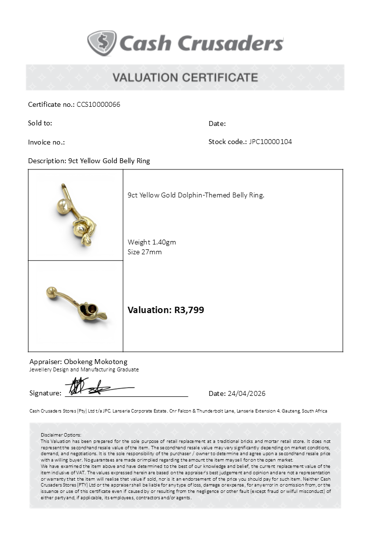 9ct Yellow Gold Belly Ring