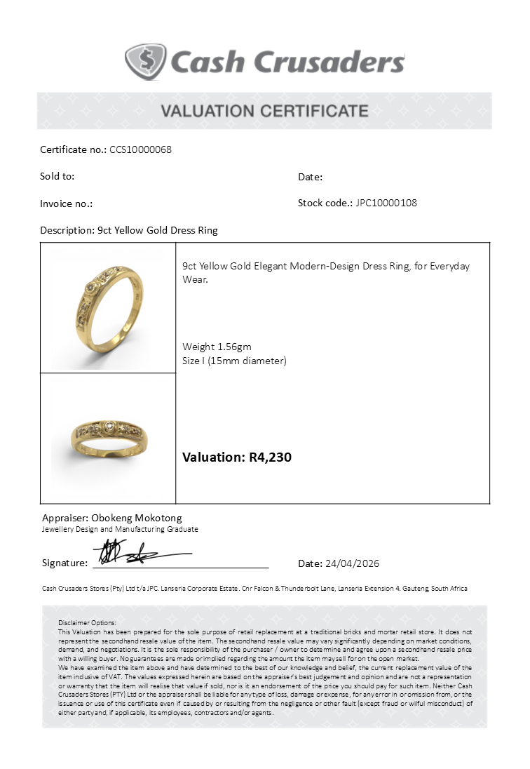 9ct Yellow Gold Dress Ring