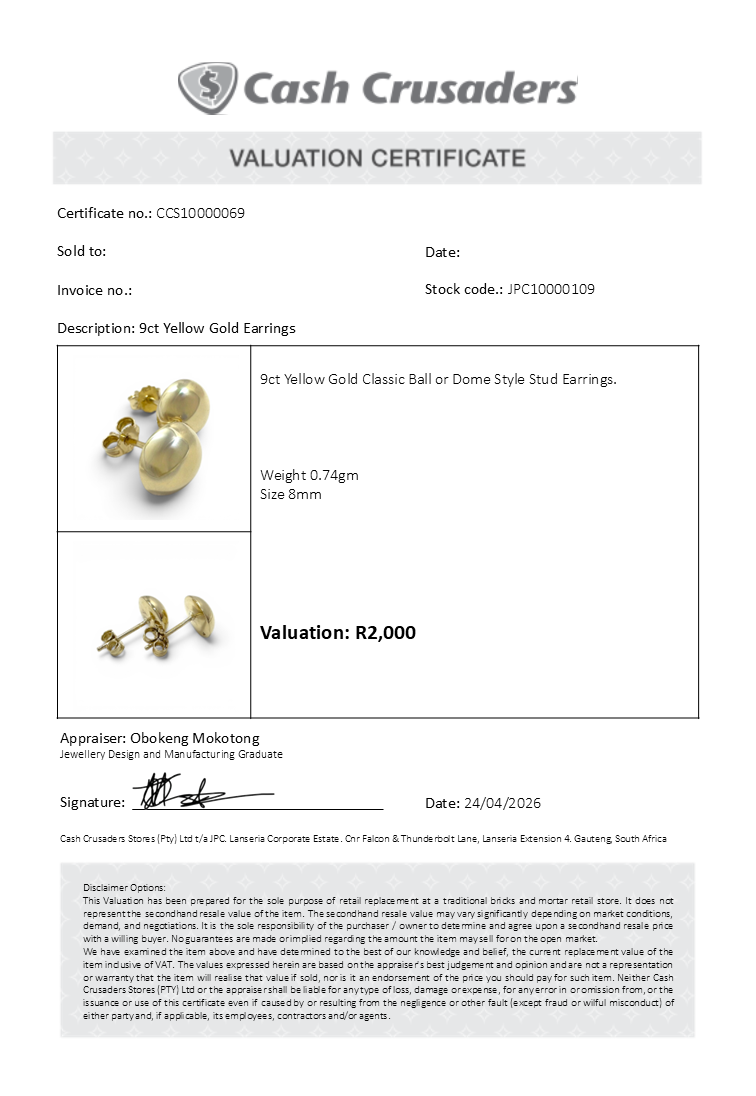 9ct Yellow Gold Earrings