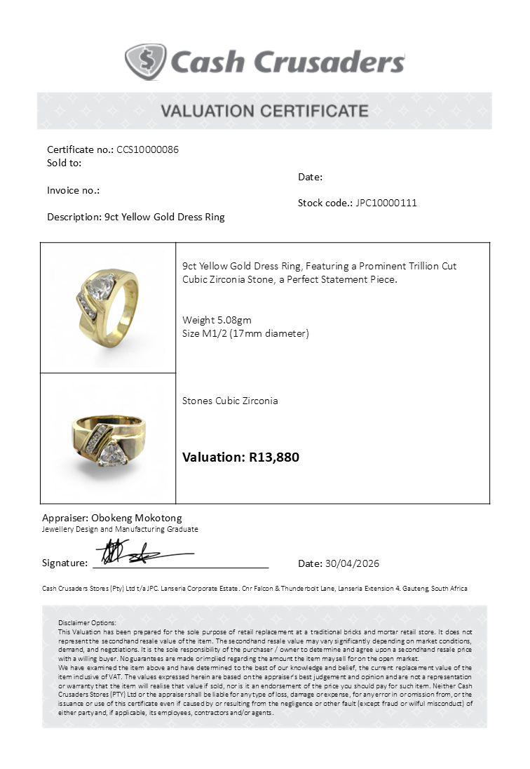 9ct Yellow Gold Dress Ring