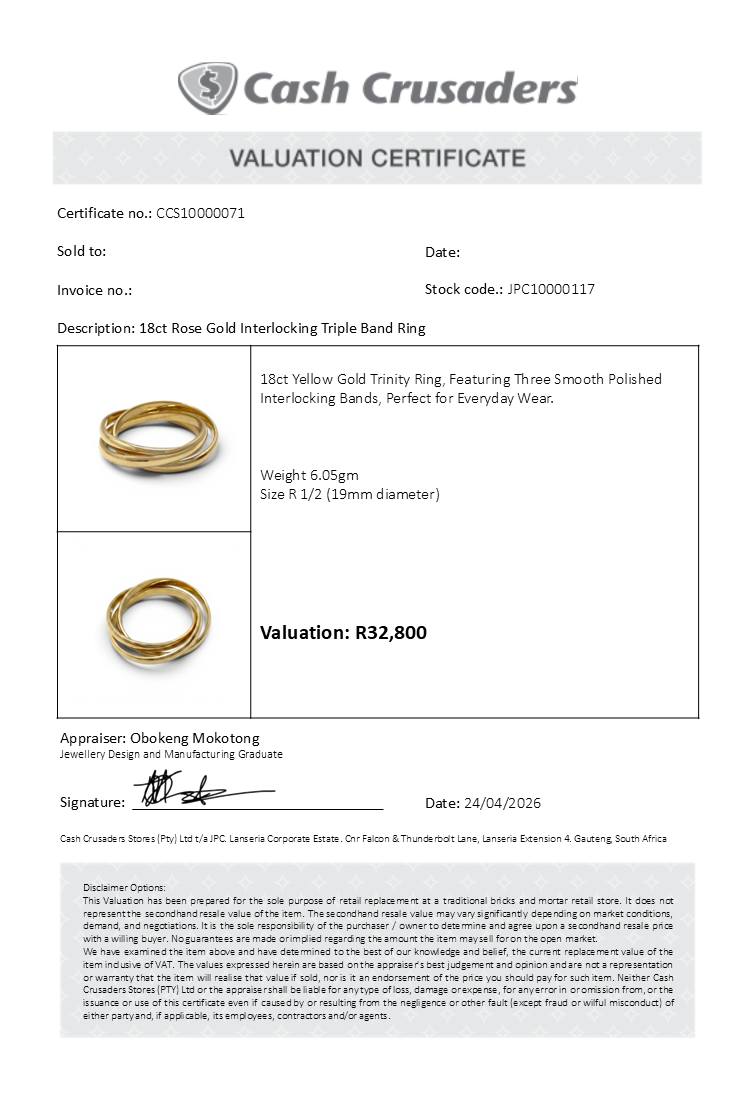 18ct Rose Gold Interlocking Triple Band Ring