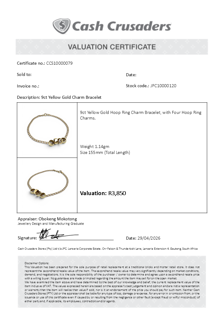 9ct Yellow Gold Charm Bracelet