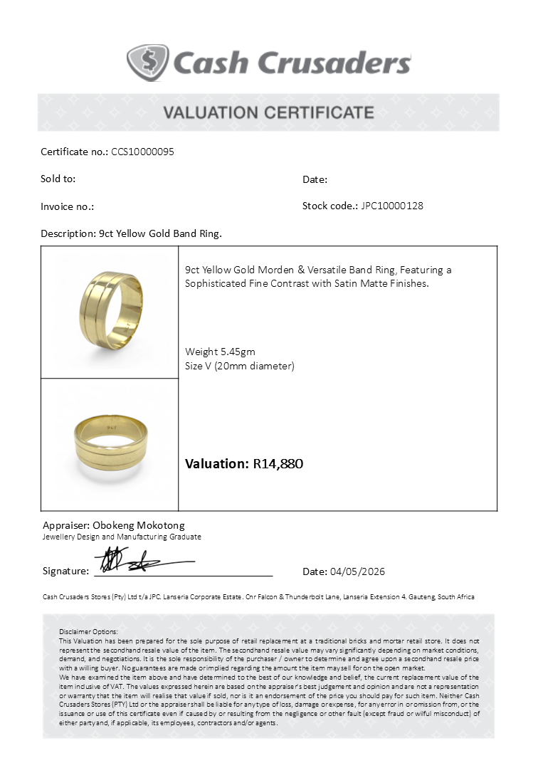 9ct Yellow Gold Band Ring