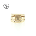 9ct Yellow Gold and Diamond Trip Set Wedding Ring
