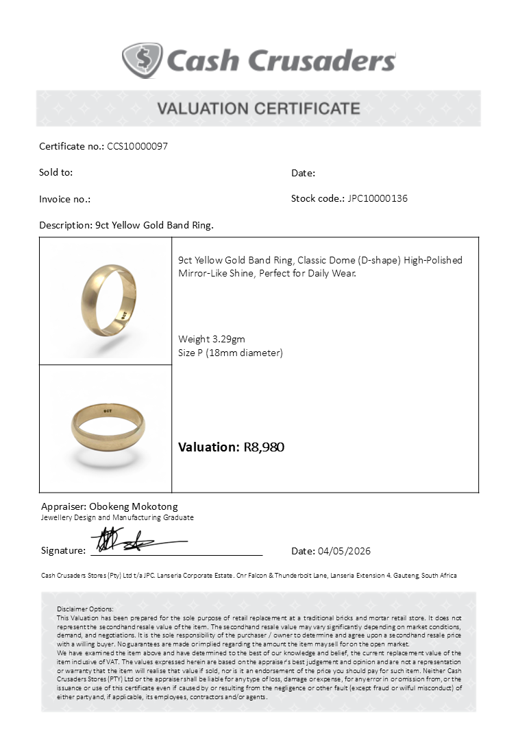 9ct Yellow Gold Band Ring