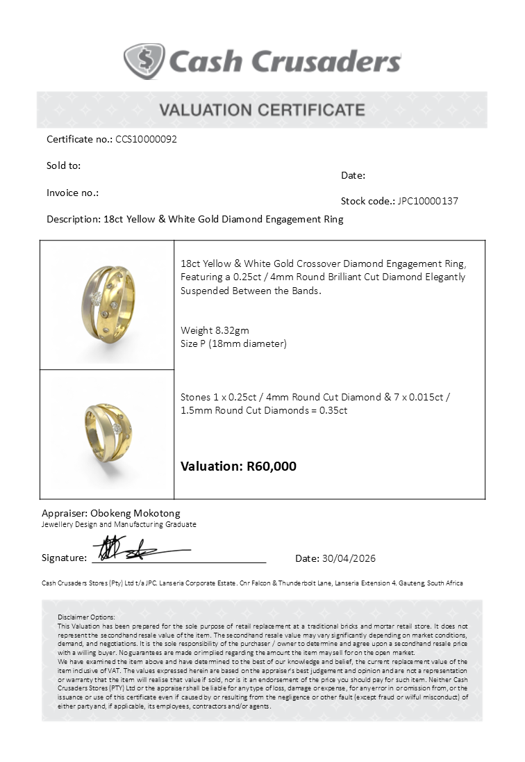 18ct Yellow and White Gold Diamond Engagement Ring