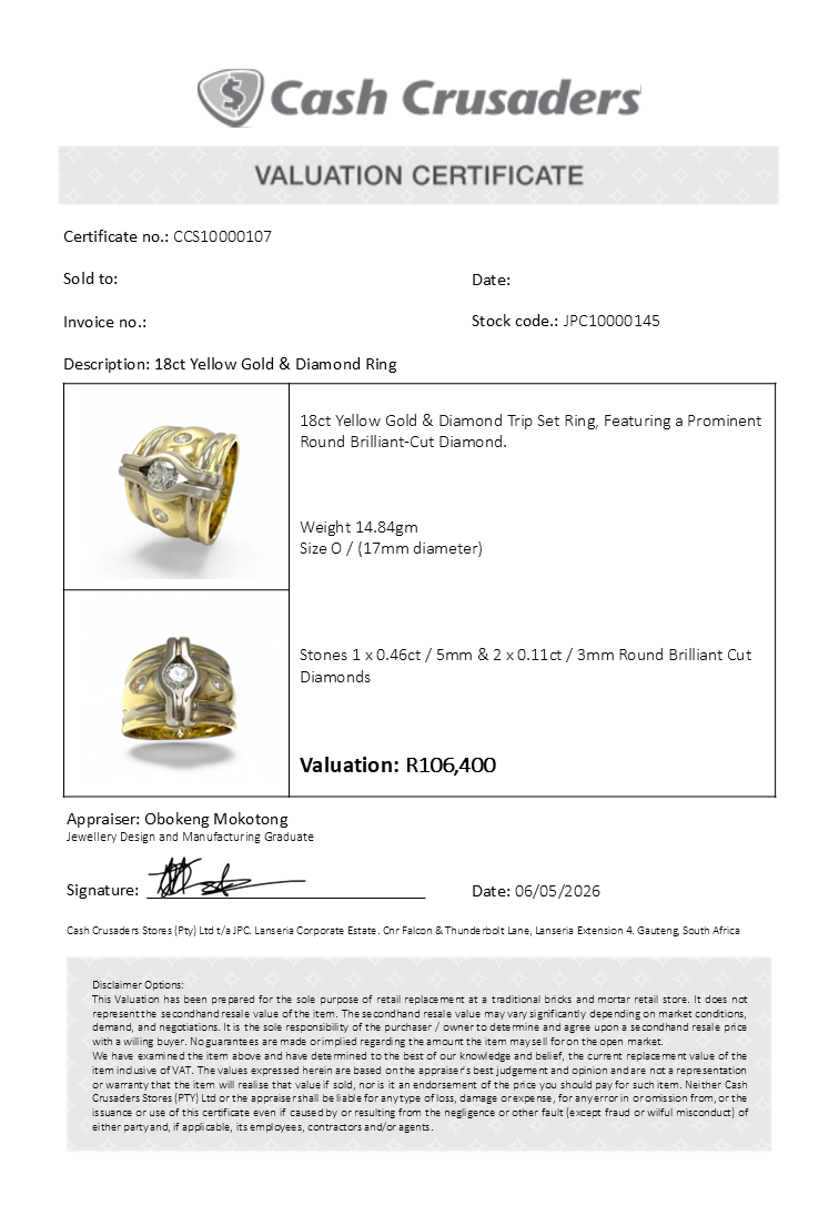18ct Yellow Gold and Diamond Ring