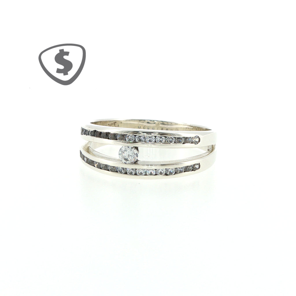 9ct White Gold Split Band Ring