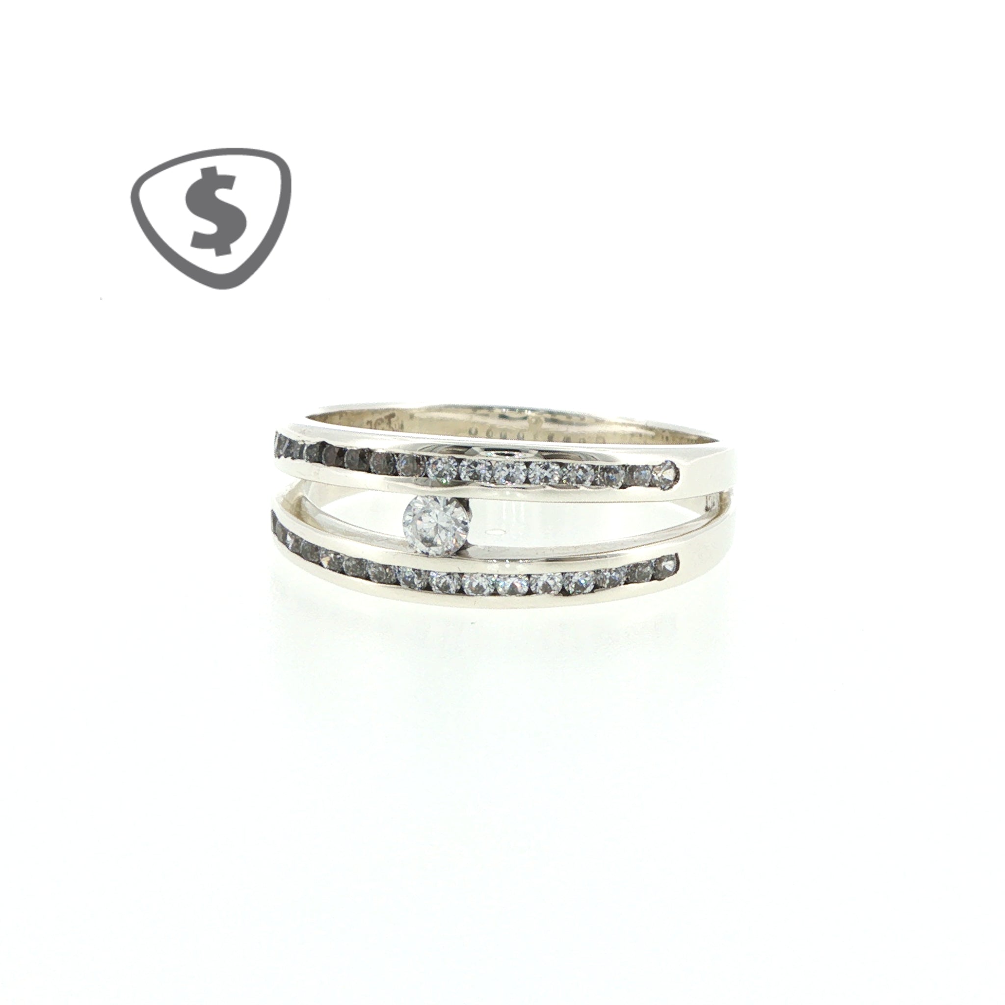 9ct White Gold Split Band Ring
