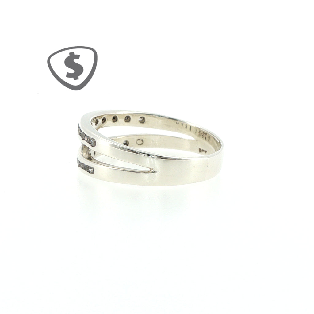 9ct White Gold Split Band Ring