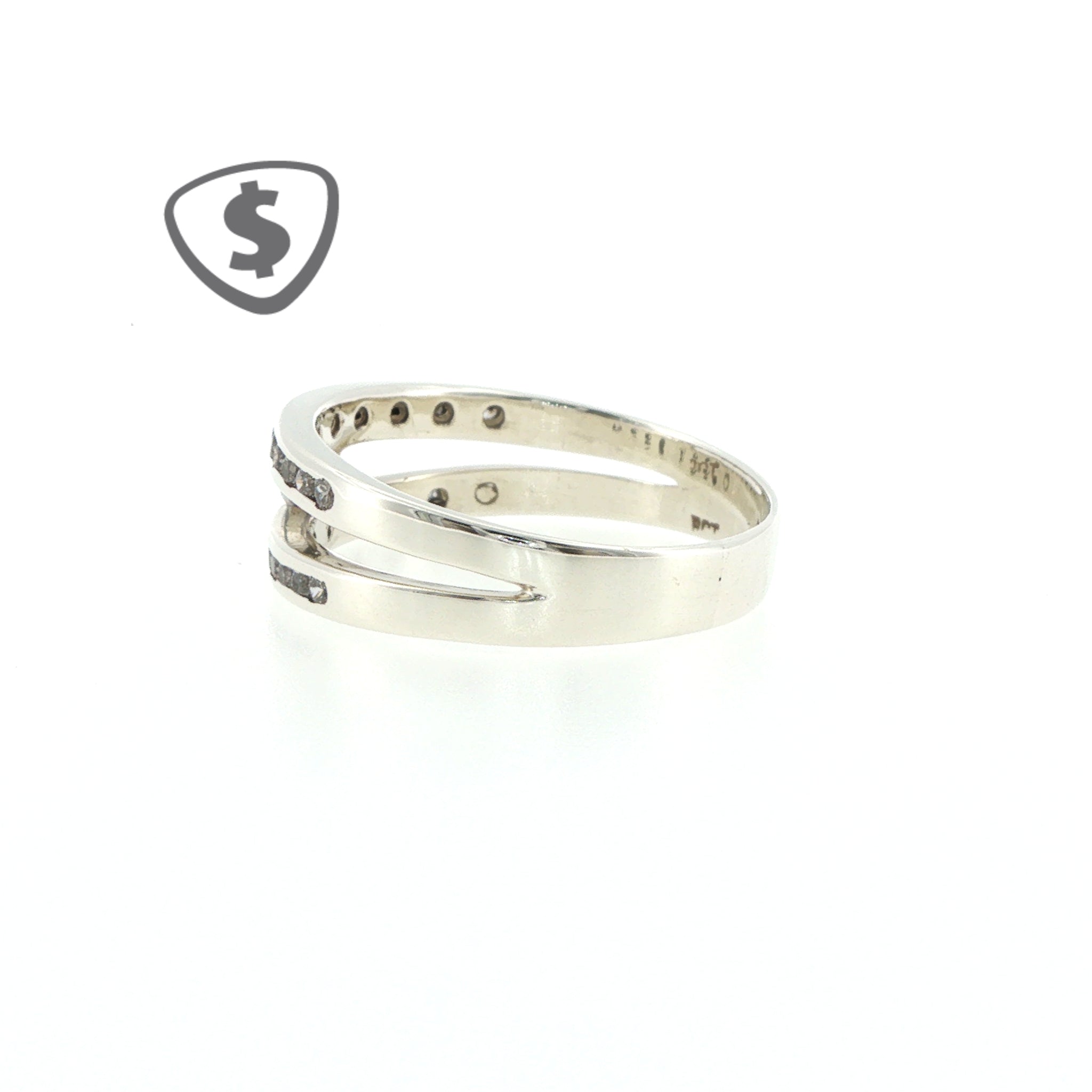 9ct White Gold Split Band Ring