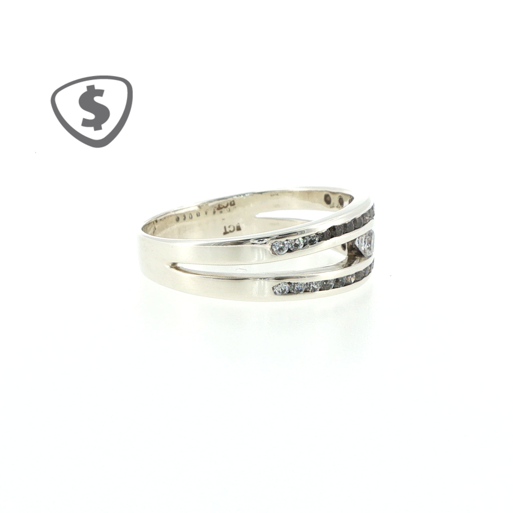 9ct White Gold Split Band Ring