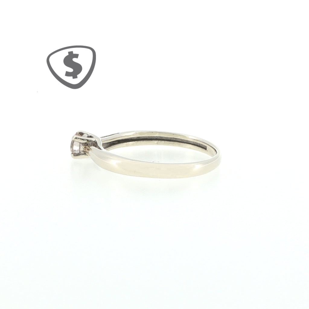 9ct White Gold Diamond Solitaire Ring