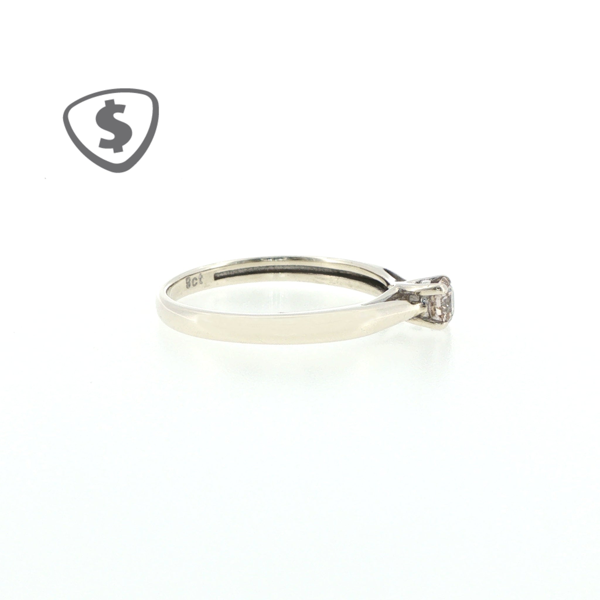 9ct White Gold Diamond Solitaire Ring
