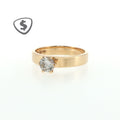 18ct Yellow Gold Diamond Solitaire Ring with Wide Band