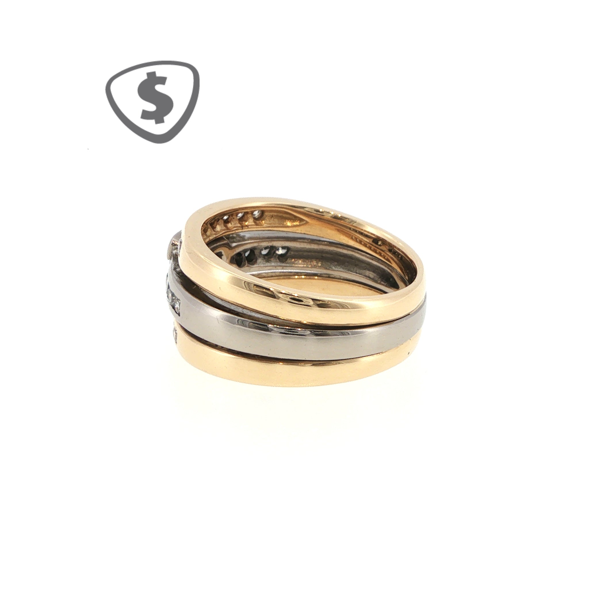 Diamond Ring Set in 18ct Yellow and White Gold
