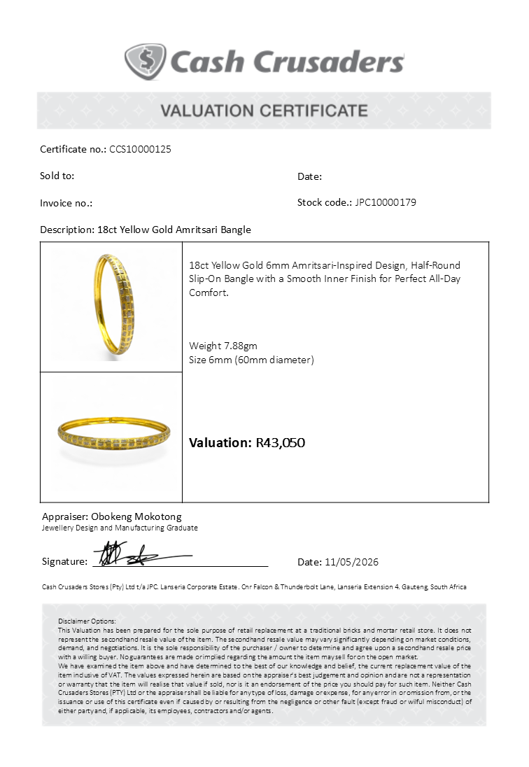 18ct Yellow Gold Amritsari Bangle