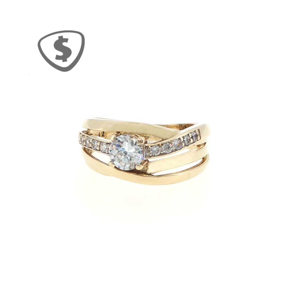 9ct Yellow Gold Multi-Band Crossover Ring