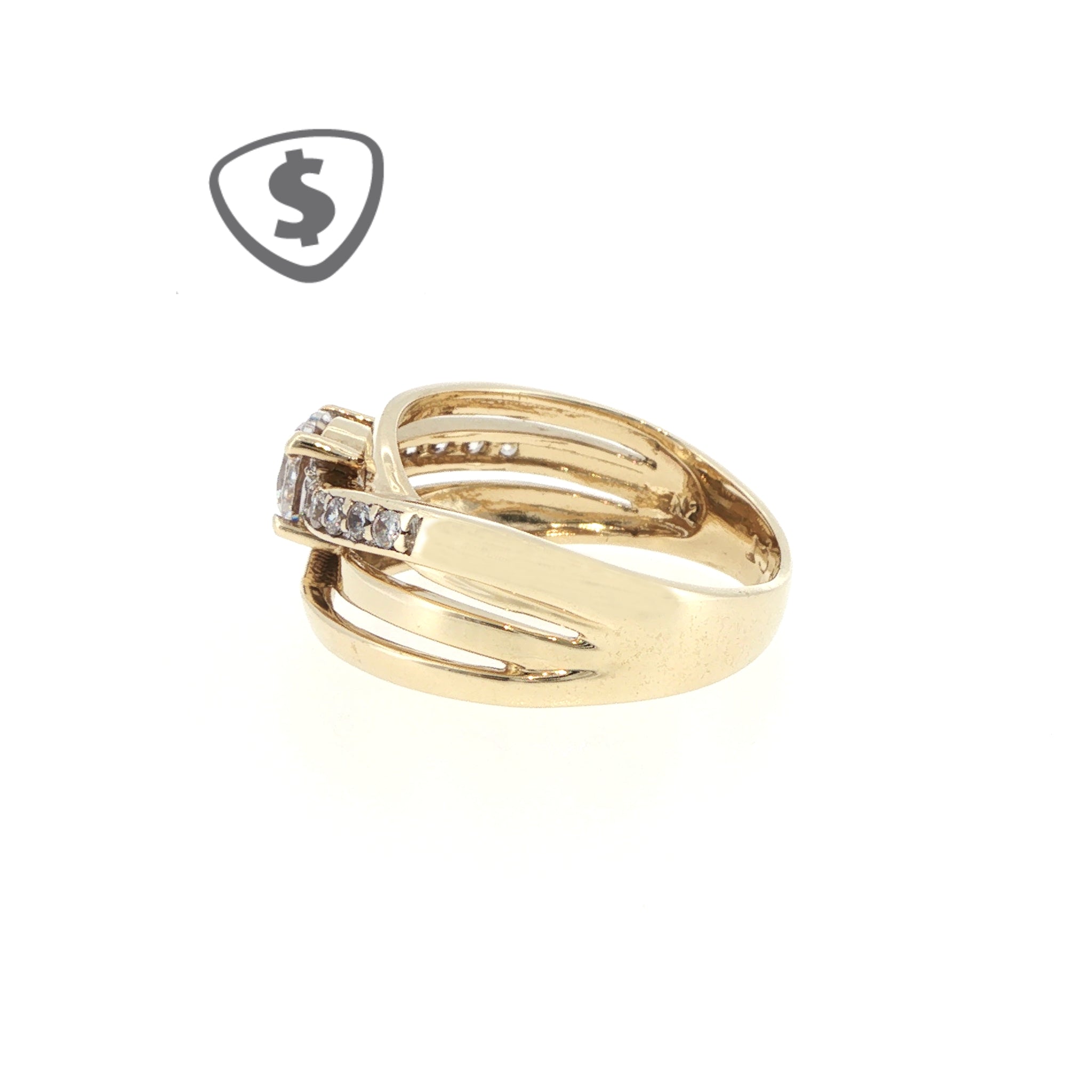 9ct Yellow Gold Multi-Band Crossover Ring