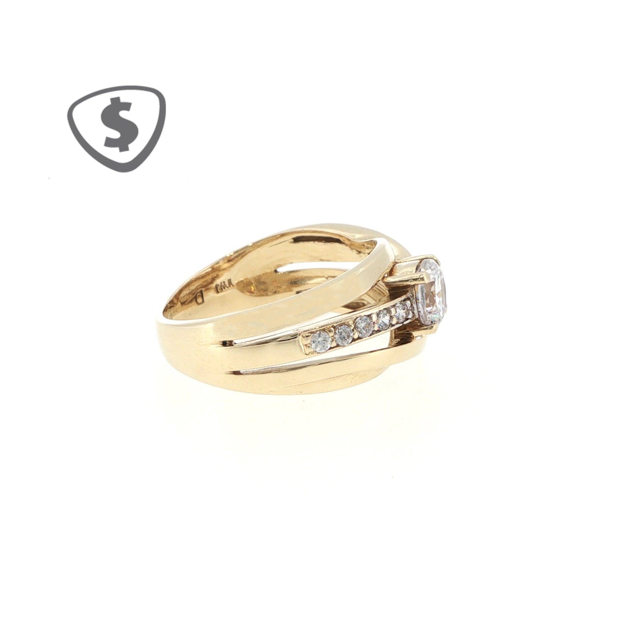 9ct Yellow Gold Multi-Band Crossover Ring