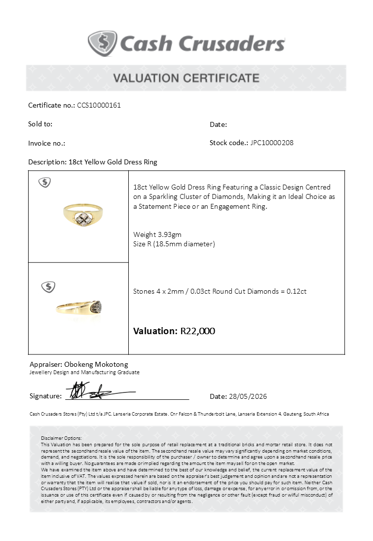 18ct Yellow Gold Dress Ring