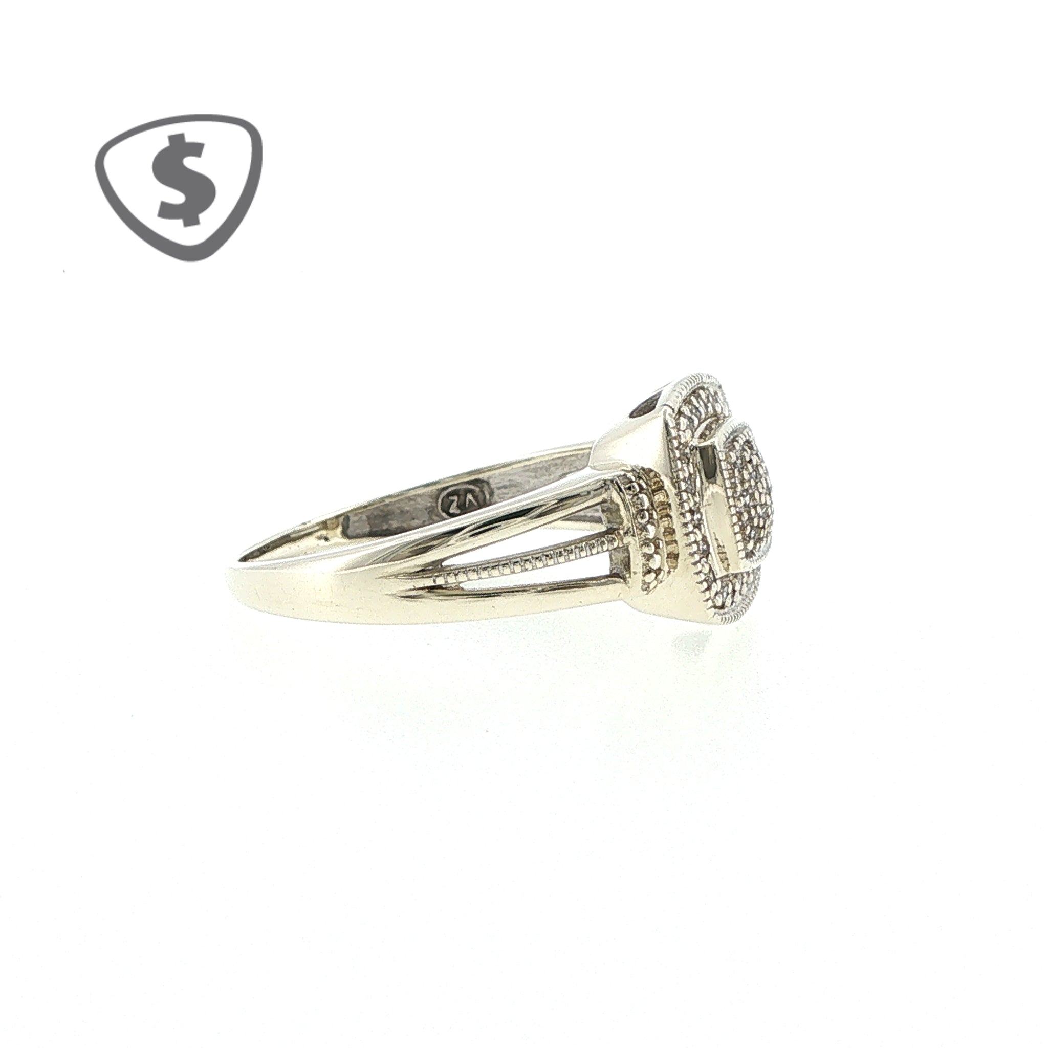 9ct White Gold Halo Ring