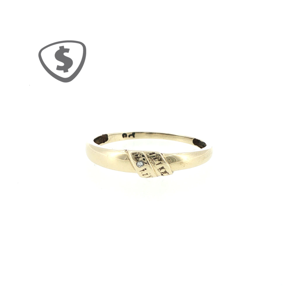 9ct Yellow Gold Diamond Accent Band Ring