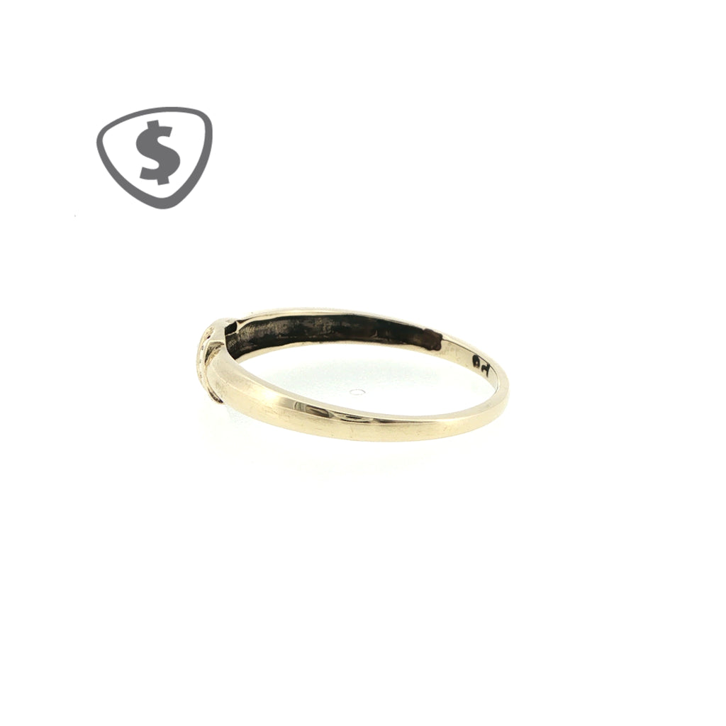 9ct Yellow Gold Diamond Accent Band Ring
