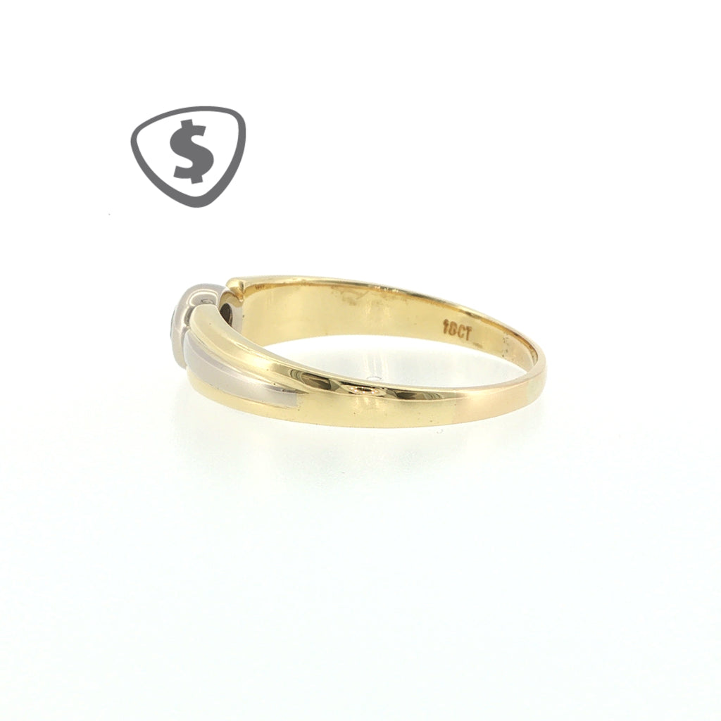 Two-Tone 18ct Gold Diamond Solitaire Ring