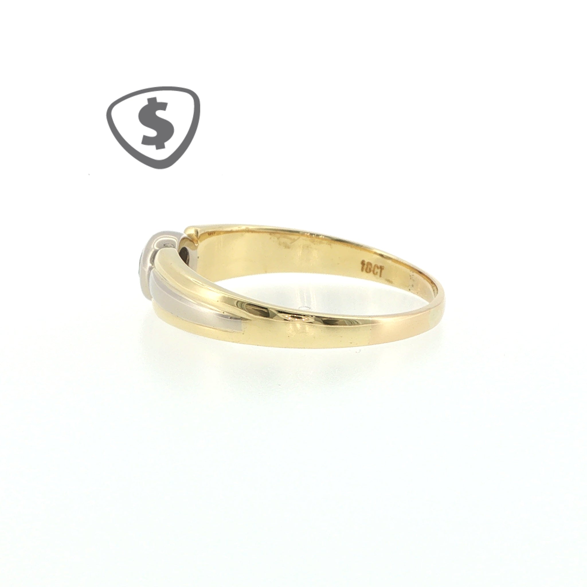 Two-Tone 18ct Gold Diamond Solitaire Ring